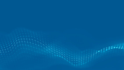 Naklejka premium Muzyka w tle. Wizualizacja przepływu cząstek Big Data. Nauka infografika futurystyczna ilustracja. Fala dźwiękowa. Wizualizacja dźwiękowa