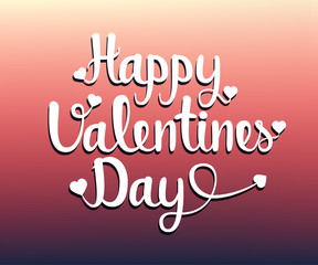 Valentines Day. Greeting card, typography poster with lettering, arrow and hearts. Vector illustration