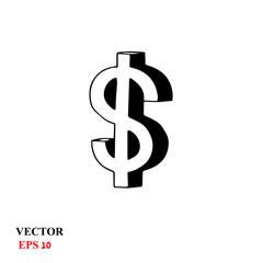 sketch of dollar sign. vector illustration