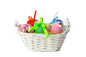 easter eggs isolated on white