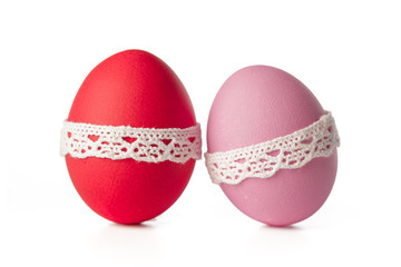 easter eggs isolated on white