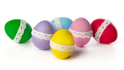 easter eggs isolated on white