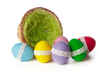 easter eggs isolated on white