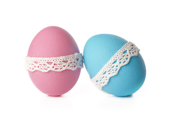 easter eggs isolated on white