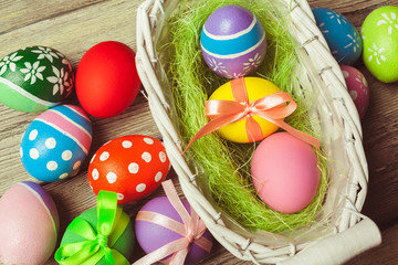 easter background, top view