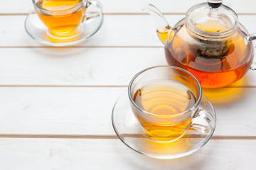tea on the wooden table
