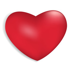 Red heart isolated on white background. Vector illustration.