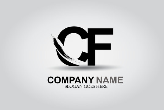 CF Splash Brush Letters Design Logo
