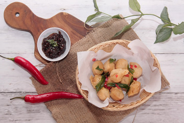 Deep-frying gives the tofu a golden color and a crispy texture in this easy to make tofu so delicious