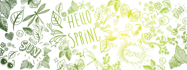 Spring doodles background © Orkidia