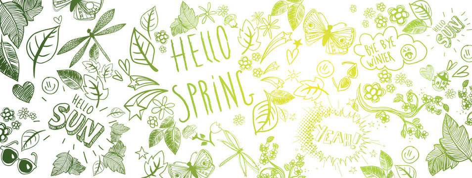 Spring doodles background