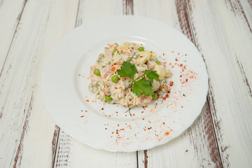 salad with chicken fillet