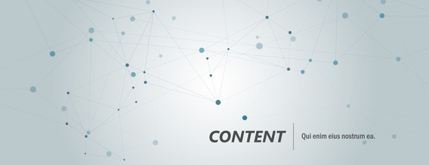 Fototapeta premium Scientific polygonal horisontal background with abstract connecting dots and lines
