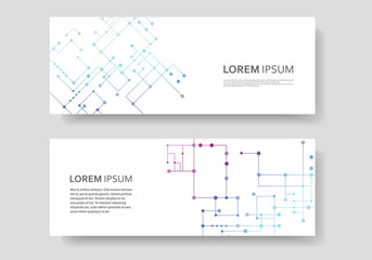 Circuit line background, connected dots and lines. Vector abstract design