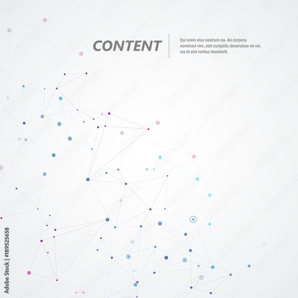 Poster lines connecting creative grid points on surface. abstract cover background