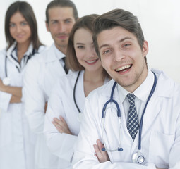 Portrait of confident happy group of doctors