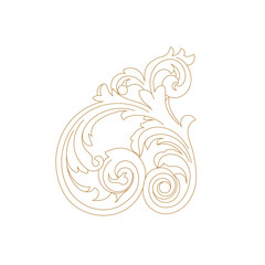 Golden vintage baroque ornament, corner. Retro pattern antique style acanthus. Decorative design element filigree calligraphy vector. - stock vector