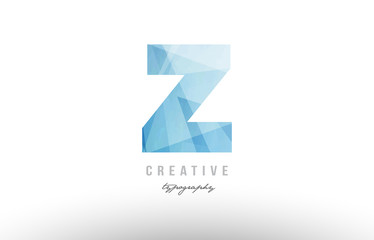 z blue polygonal alphabet letter logo icon design