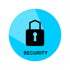 Obraz premium Security icon with long shadow in circle.