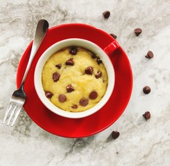 Microwave Chocolate chip mug cookie