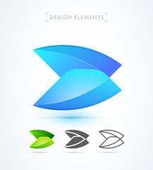 Vector abstract wing arrow logo template. Material design, flat and line art icon collection. Freedom sign