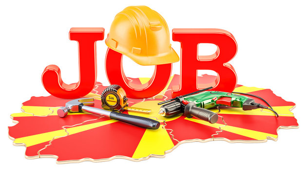 Job Vacancies in Macedonia concept, 3D rendering