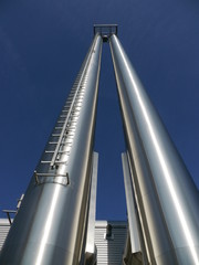 Naklejka premium lot of grey steel pipes 