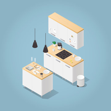 Isometric Kitchen Illustration