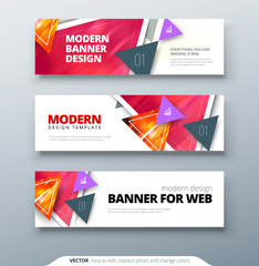 Banner design vector abstract geometric design banner web template.