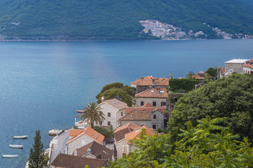 Seashore of Bay of Kotor in Montenegro