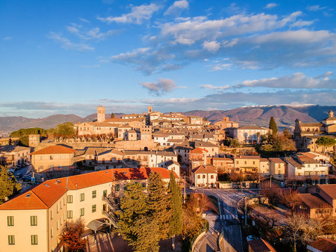 Montefalco, Umbria, Italy. The HDR-photo above the town
