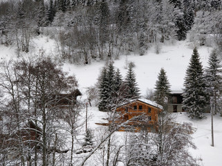 Cottage and top of the mountain, Les Gets, France