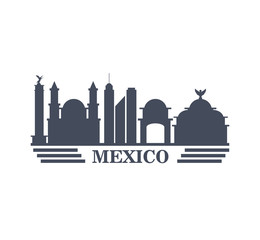 Fototapeta premium mexico travel landmarks silhouette