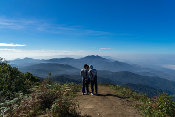 Travel on the mountain for see the nature and fog and mountain is cool.