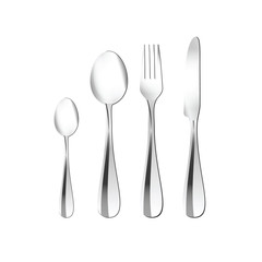 cutlery illustration in silver