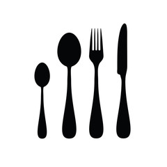 cutlery silhouette in black color