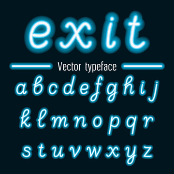 Handwritten Vector Neon Light Alphabets