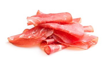 Sliced prosciutto crudo.