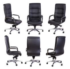 Black office chair isolated on white background 