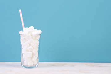Too much sugar in drinks concept