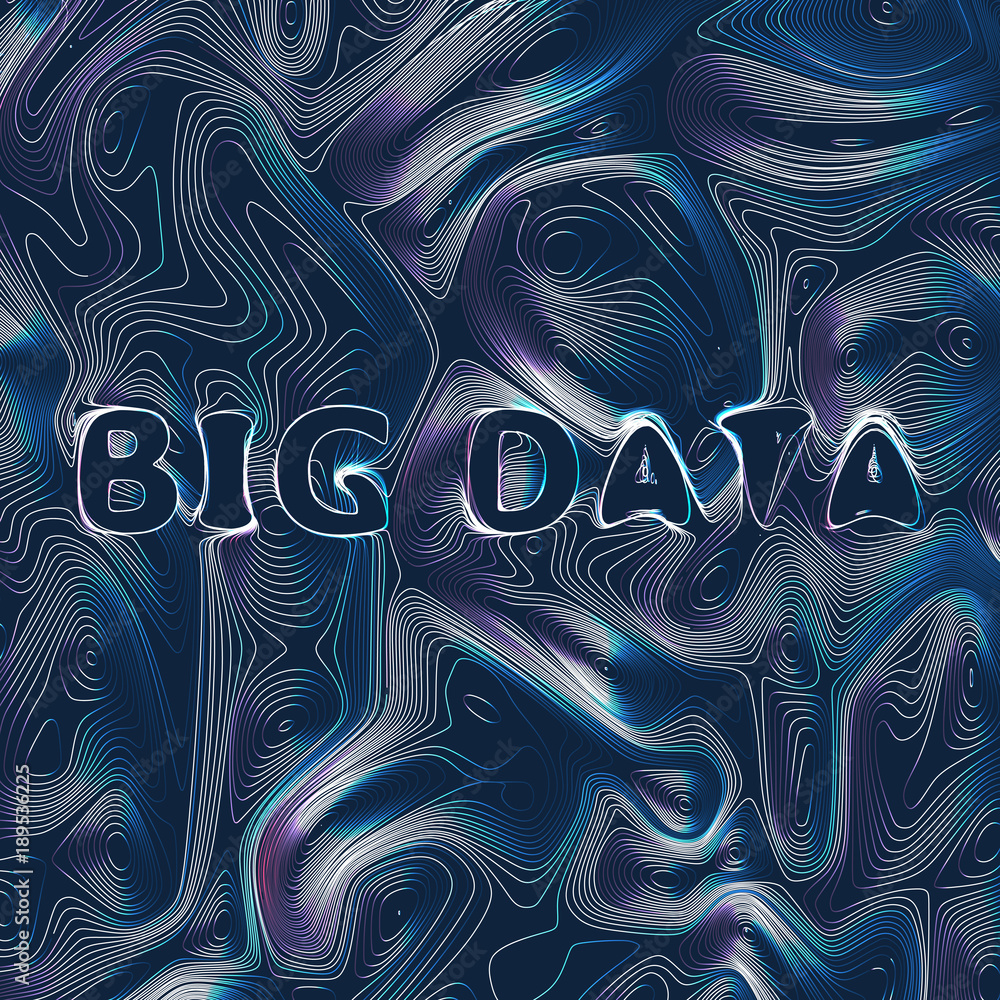Poster big data background vector illustration. information streams. future technology