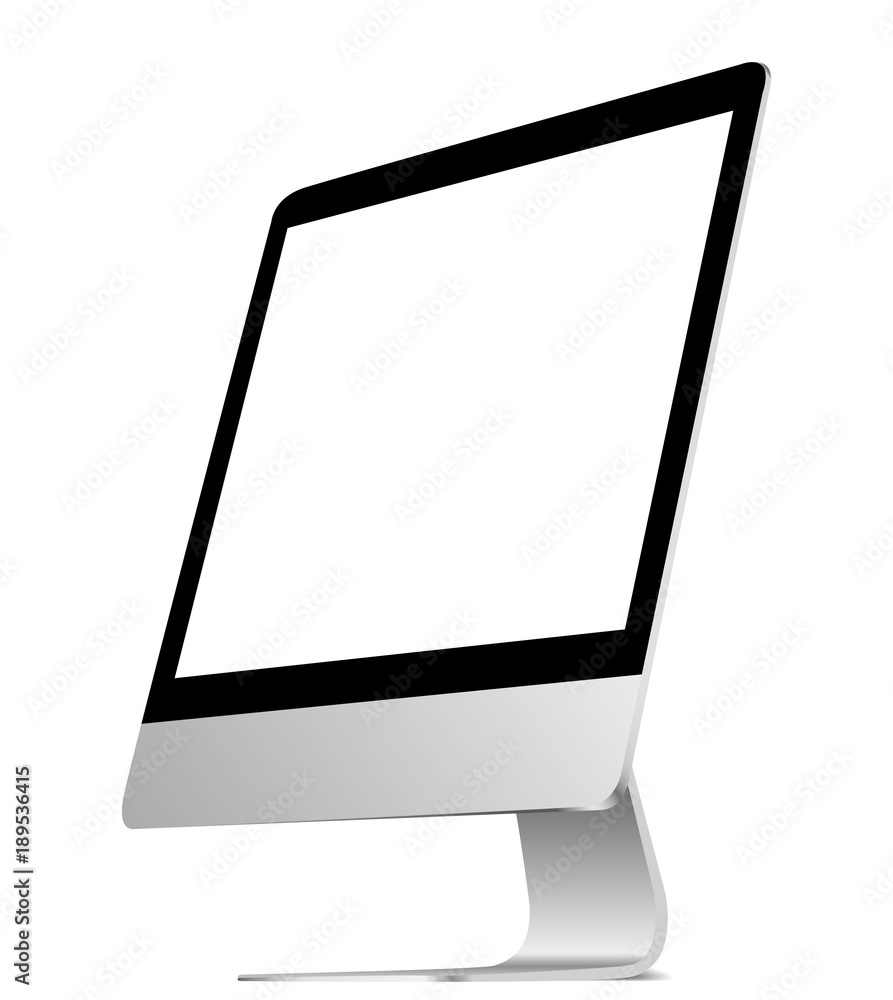 Poster a personal computer monitor in a flat vector style