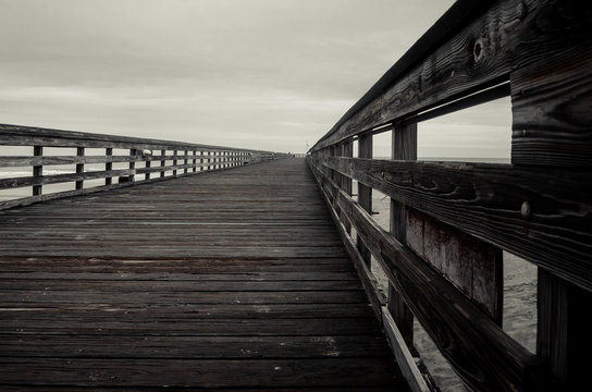 wooden bridge at the beach
