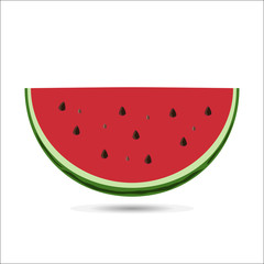 Summer Watermelon Slice Vector Illusration.