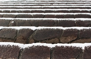 Snow on steps