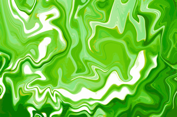 Spring green digital marbling. Abstract colorful backdrop. Liquid paint abstraction.