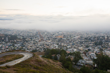 Fototapeta premium Foggy San Francisco California at Twin Peaks