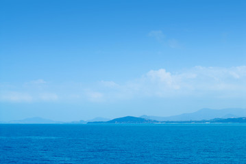 Obraz na płótnie Canvas Samui island view from ferry, Thailand