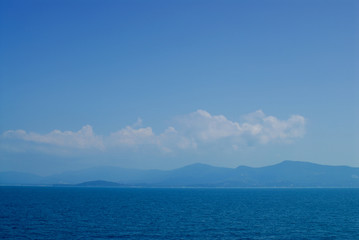 Samui island view from ferry, Thailand