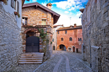 Fototapeta na wymiar Stone street and architecture of Cividale del Friuli
